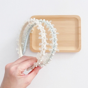 Girl Hairband Pearl Ribbon (GHB9448)